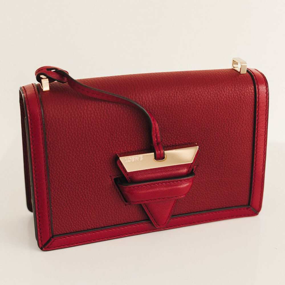Loewe Barcelona Small Leather Shoulder Bag Red with Gold Hardware image 4